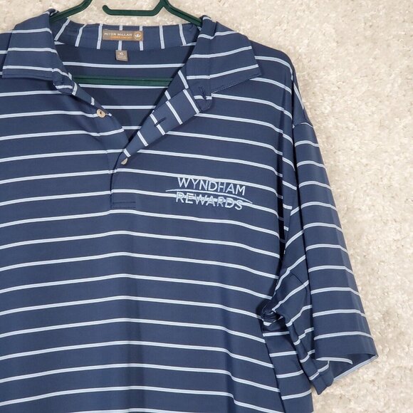 Peter Millar Men Summer Comfort Polo‎ Shirt Size XL Stripe Logo Golf Casual - Picture 3 of 10